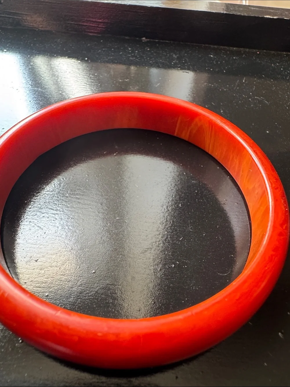 Red Cinnamon Swirl Bakelite Bangle Bracelet